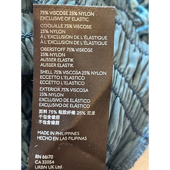 Anthropologie Puff-sleeved Velvet smocked Blouse blue size S NWT boho - Picture 9 of 10